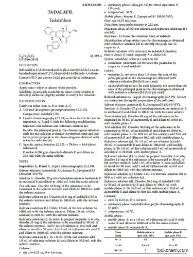 Supply Tadalafil EP Standard