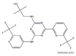 2-methyl-1-[(4-[6-(trifluoromethyl)pyridin-2-yl]-6-{[2-(trifluoromethyl)pyridin-4-yl]amino}-1,3,5-triazin-2-yl)amino]propan-2-ol,1446502-11-9