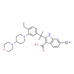 CAS:1256584-78-7 6-Cyano-2-[1-[4-ethyl-3-[4-(4-morpholinyl)-1-piperidinyl]phenyl]-1-methylethyl]-1H-indole-3-carboxylic acid