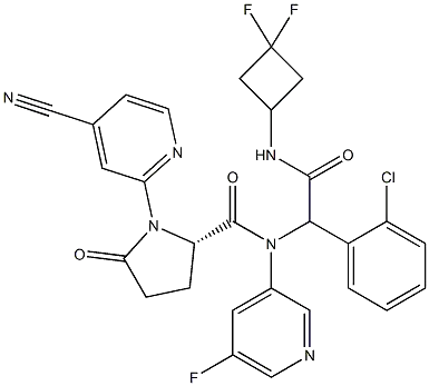 1-(4-Cyano-2-pyridinyl)-5-oxo-L-prolyl-2-(2-chlorophenyl)-N-(3,3-difluorocyclobutyl)-N2-(5-fluoro-3-pyridinyl)glycinamide