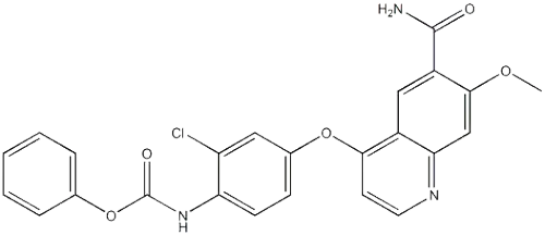 phenyl (4-((6-carbamoyl-7-methoxyquinolin-4-yl)oxy)-2-chlorophenyl)carbamate