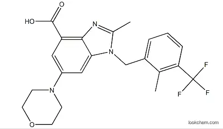2-methyl-1-[[2-methyl-3-(trifluoromethyl)phenyl]methyl]-6-morpholin-4-ylbenzimidazole-4-carboxylic acid,1372540-25-4