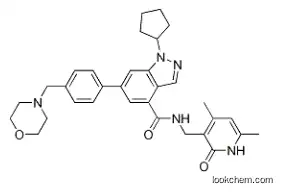 1-cyclopentyl-N-[(4,6-dimethyl-2-oxo-1H-pyridin-3-yl)methyl]-6-[4-(morpholin-4-ylmethyl)phenyl]indazole-4-carboxamide,1396772-26-1