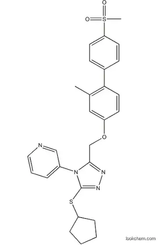 3-[3-(Cyclopentylsulfanyl)-5-({[2-methyl-4'-(methylsulfonyl)-4-bi phenylyl]oxy}methyl)-4H-1,2,4-triazol-4-yl]pyridine,1418013-75-8