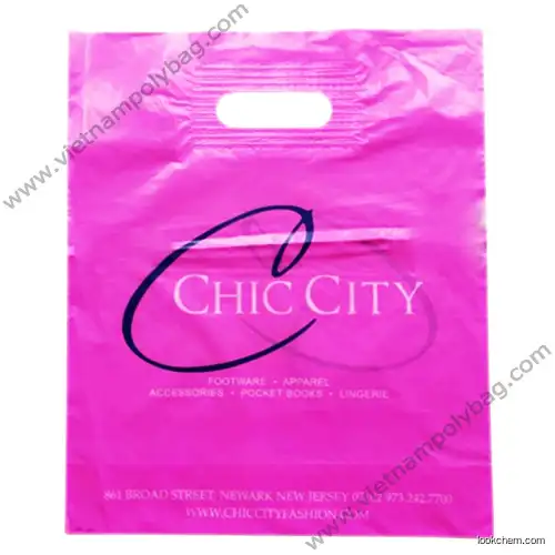 Patch handle plastic shopping bag