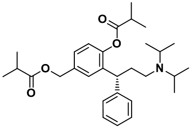 (R)-2-(3-(diisopropylamino)-1-phenylpropyl)-4-((isobutyryloxy)methyl)phenyl isobutyrate