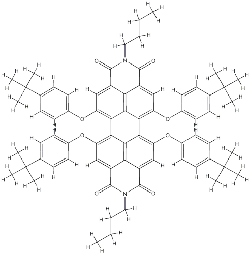 N,N-dibutyl-1,6,7,12-tetrakis(4-(1,1-dimethylethyl)phenoxy)- 3,4,9,10-perylenedicarboximideCAS NO.: 335654-34-7