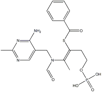 Benzenecarbothioicacid,S-[2-[[(4-amino-2-methyl-5-pyrimidinyl)methyl]formylamino]-1-[2-(phosphonooxy)ethyl]-1-propen-1-yl]esterCAS NO.: 22457-89-2