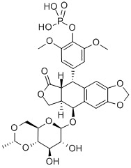 Furo[3',4':6,7]naphtho[2,3-d]-1,3-dioxol-6(5aH)-one,5-[3,5-dimethoxy-4-(phosphonooxy)phenyl]-9-[[4,6-O-(1R)-ethylidene-b-D-glucopyranosyl]oxy]-5,8,8a,9-tetrahydro-,(5R,5aR,8aR,9S)-CAS NO.: 117091-64-2