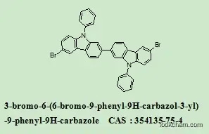 Competitive manufacture and R&D team of OLEDIntermediates 3-bromo-6-(6-bromo-9-phenyl-9H-carbazol-3-yl)-9-phenyl-9H-carbazole 354135-75-4