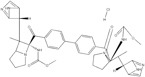 N,N'-[[1,1'-Biphenyl]-4,4'-diylbis[1H-imidazole-5,2-diyl-(2S)-2,1-pyrrolidinediyl[(1S)-1-(1-methylethyl)-2-oxo-2,1-ethanediyl]]]biscarbamic acid dimethyl ester hydrochlorideCAS NO.: 1009119-65-6
