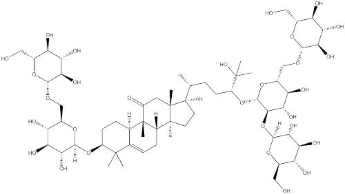 (24R)-3β-[6-O-(β-D-Glucopyranosyl)-β-D-glucopyranosyloxy]-24-[2-O,6-O-bis(β-D-glucopyranosyl)-β-D-glucopyranosyloxy]25-hydroxycucurbita-5-ene-11-oneCAS NO.: 126105-11-1
