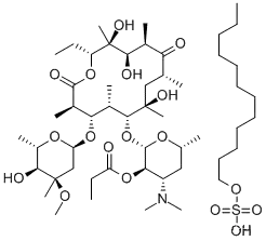 Erythromycin 2'-propionate dodecyl sulfateCAS NO.: 3521-62-8