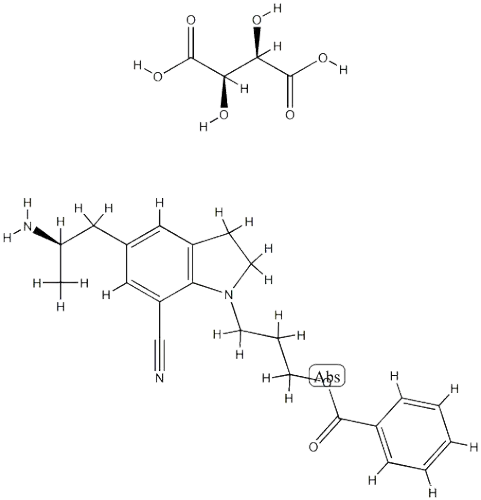 5-[(2R)-2-Aminopropyl]-1-[3-(benzoyloxy)propyl]-2,3-dihydro-1H-indole-7-carbonitrile (2R,3R)-2,3-dihydroxybutanedioateCAS NO.: 239463-85-5