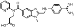 3-[[2-[[(4-carbamimidoylphenyl) amino]methyl]-1-methyl-benzoimidazole-5-carbonyl]-pyridin-2-yl-amino]propanoic acid