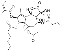 Hexanoic acid, 6-(acetyloxy)-2,3,3a,4,5,6,6a,7,8,9b-decahydro-3, 3a-dihydroxy-3,6, 9-trimethyl-8-[(2    67526-94-7