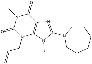 1H-Purine-2,6-dione,8-(hexahydro-1H-azepin-1-yl)-3,9-dihydro-1,9-dimethyl-3-(2-propen-1-yl)-   7468-16-8