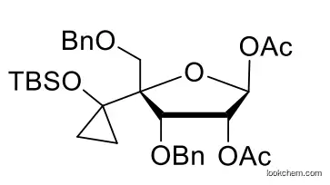(3R,4S,5R)-4-(benzyloxy)-5-((benzyloxy)methyl)-5-(1-((tert-butyldimethylsilyl)oxy)cyclopropyl)tetrahydrofuran-2,3-diyl diacetate
