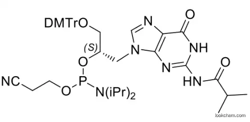 (S)-1-(bis(4-methoxyphenyl)(phenyl)methoxy)-3-(2-isobutyramido-6-oxo-1H-purin-9(6H)-yl)propan-2-yl (2-cyanoethyl) diisopropylphosphoramidite