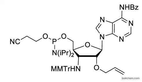 ((2S,3R,4R,5R)-4-(allyloxy)-5-(6-benzamido-9H-purin-9-yl)-3-(((4-methoxyphenyl)diphenylmethyl)amino)tetrahydrofuran-2-yl)methyl (2-cyanoethyl) diisopropylphosphoramidite