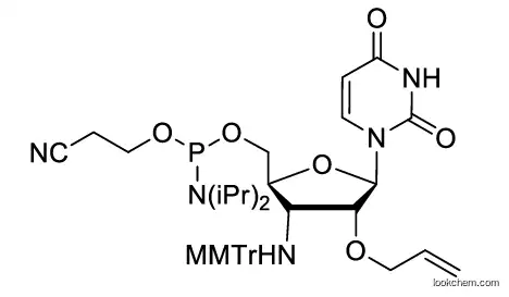 ((2S,3R,4R,5R)-4-(allyloxy)-5-(2,4-dioxo-3,4-dihydropyrimidin-1(2H)-yl)-3-(((4-methoxyphenyl)diphenylmethyl)amino)tetrahydrofuran-2-yl)methyl (2-cyanoethyl) diisopropylphosphoramidite