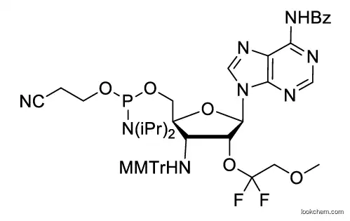 ((2S,3R,4R,5R)-5-(6-benzamido-9H-purin-9-yl)-4-(1,1-difluoro-2-methoxyethoxy)-3-(((4-methoxyphenyl)diphenylmethyl)amino)tetrahydrofuran-2-yl)methyl (2-cyanoethyl) diisopropylphosphoramidite