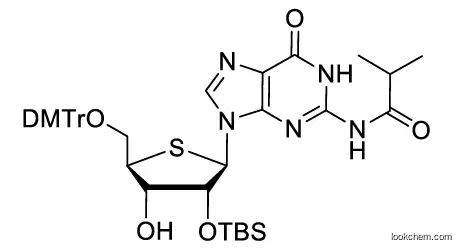 N-(9-((2R,3R,4S,5R)-5-((bis(4-methoxyphenyl)(phenyl)methoxy)methyl)-3-((tert-butyldimethylsilyl)oxy)-4-hydroxytetrahydrothiophen-2-yl)-6-oxo-6,9-dihydro-1H-purin-2-yl)isobutyramide