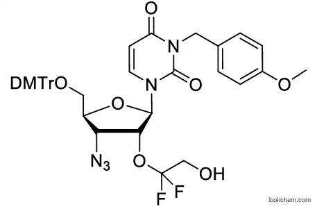 1-((2R,3R,4R,5S)-4-azido-5-((bis(4-methoxyphenyl)(phenyl)methoxy)methyl)-3-(1,1-difluoro-2-hydroxyethoxy)tetrahydrofuran-2-yl)-3-(4-methoxybenzyl)pyrimidine-2,4(1H,3H)-dione