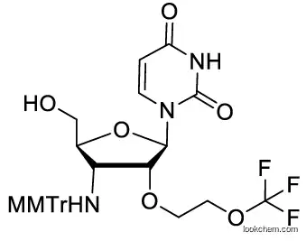 1-((2R,3R,4R,5S)-5-(hydroxymethyl)-4-(((4-methoxyphenyl)diphenylmethyl)amino)-3-(2-(trifluoromethoxy)ethoxy)tetrahydrofuran-2-yl)pyrimidine-2,4(1H,3H)-dione
