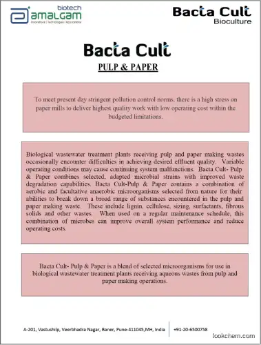 Bacta Cult Pulp and Paper/ Bacta Cult Textile / Bacta Cult Pharma
