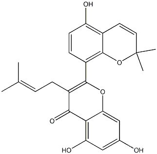 5,7-Dihydroxy-2-(5-hydroxy-2,2-dimethyl-2H-1-benzopyran-8-yl)-3-(3-methyl-2-butenyl)-4H-1-benzopyran-4-oneCAS NO.: 62949-77-3
