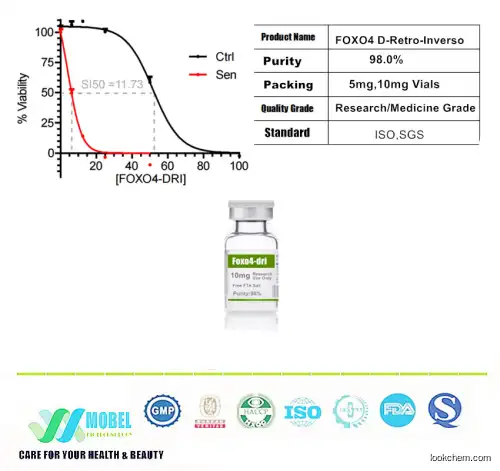 Longevity Peptide FOXO4-DRI   Purity 98% FOXO4 D-Retro-Inverso  5mg vials Free Shipping