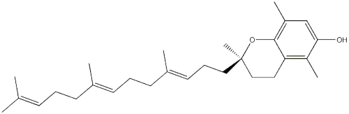 3,4-dihydro-2,5,8-trimethyl-2-(4,8,12-trimethyl-trideca-3,7,11-trienyl)-2H-1-benzopyran-6-olCAS NO.: 490-23-3