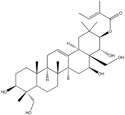(3beta,4alpha,16beta,21beta,22alpha)-Olean-12-ene-3,16,21,22,23,28-hexol 21-[(2E)-2-methyl-2-butenoate]CAS NO.: 1581276-63-2