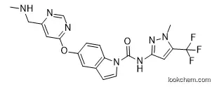 5-({6-[(methylamino)methyl]pyrimidin-4-yl}oxy)-N-[1-methyl-5-(trifluoromethyl)-1H-pyrazol-3-yl]-1H-indole-1-carboxamide