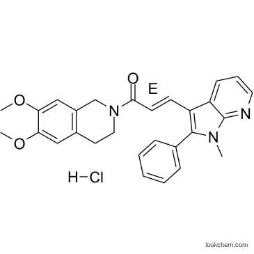 (2E)-1-(6,7-Dimethoxy-3,4-dihydro-2(1H)-isoquinolinyl)-3-(1-methyl-2-phenyl-1H-pyrrolo[2,3-b]pyridin-3-yl)-2-propen-1-one hydrochloride (1:1)