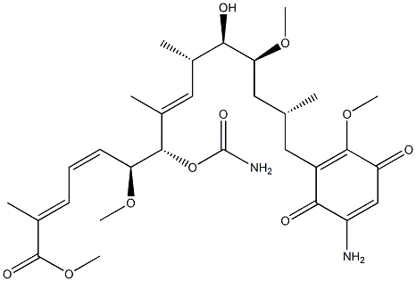 2,4,8-Pentadecatrienoicacid,7-[(aminocarbonyl)oxy]-15-(5-amino-2-methoxy-3,6-dioxo-1,4-cyclohexadien   30674-68-1
