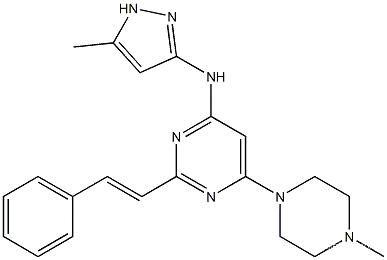 6-(4-Methyl-1-piperazinyl)-N-(5-methyl-1H-pyrazol-3-yl)-2-[(1E)-2-phenylethenyl]-4-pyrimidinamine