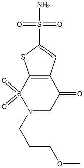 3,4-Dihydro-2-(3-methoxypropyl)-4-oxo-2H-thieno[3,2-e]-1,2-thiazine-6-sulfonamide 1,1-dioxide CAS NO.: 154127-41-0