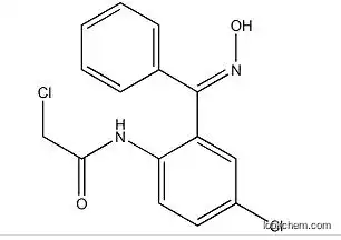 (E)-2-chloro-N-[4-chloro-2-[(hydroxyimino)phenylmethyl]phenyl]acetamide