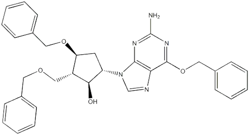 (1S,2S,3S,5S)-5-(2-Amino-6-(benzyloxy)-9H-purin-9-yl)-3-(benzyloxy)-2-(benzyloxymethyl) cyclopentano