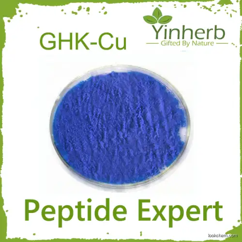 Yinherb Custom Peptide Synthesis 98% Purity Ghk-Cu Bulk Raw Powder 49557-75-7