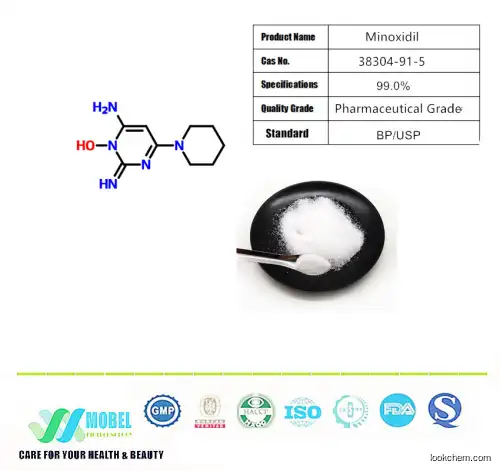 Minoxidi Hair Growth API 98% Minoxidil Powder CAS 38304-91-5