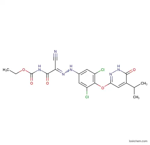 ethyl(2-cyano-2-(2-(3,5-dichloro-4-((5-isopropyl-6-oxo-1,6-dihydropyridazin-3-yl)oxy)phenyl)hydrazono)acetyl)carbamate