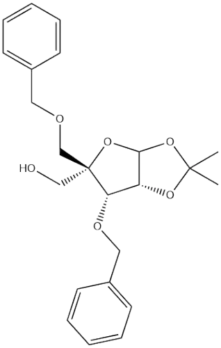 1,2-O-(1-methylethylidene)-4-C-[(phenylmethoxy)methyl]-3-O-(phenylmethyl)-L-Lyxofuranose