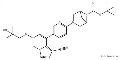 tert-butyl-3-(5-(3-cyano-6-(2-hydroxy-2-methylpropoxy)pyrazolo[1,5-a]pyridin-4- yl)pyridin-2-yl)-3,6-diazabicyclo[3.1.1]heptane-6-carboxylate(2222755-94-2)