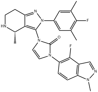 (S)-1-(4-Fluoro-1-methyl-1H-indazol-5-yl)-3-(2-(4-fluoro-3,5-dimethylphenyl)-4-methyl-4,5,6,7-tetrahydro-2H-pyrazolo[4,3-c]pyridin-3-yl)-1,3-dihydro-2H-imidazol-2-one