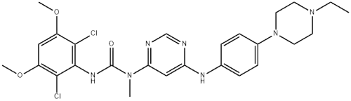 3-(2,6-Dichloro-3,5-dimethoxyphenyl)-1-[6-[[4-(4-ethylpiperazin-1-yl)phenyl]amino]pyrimidin-4-yl]-1-methylurea