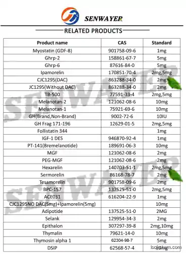 Senwayer supply best price cjc 1295 dac CAS 863288-34-0 bodybuilding cjc1295 with dac peptide cjc-1295, cjc dac 1295