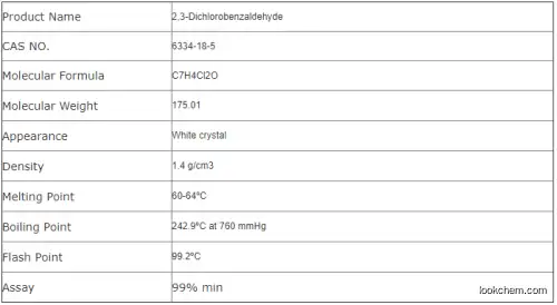 High quanlities 2,3-Dichlorobenzaldehyde CAS NO.6334-18-5